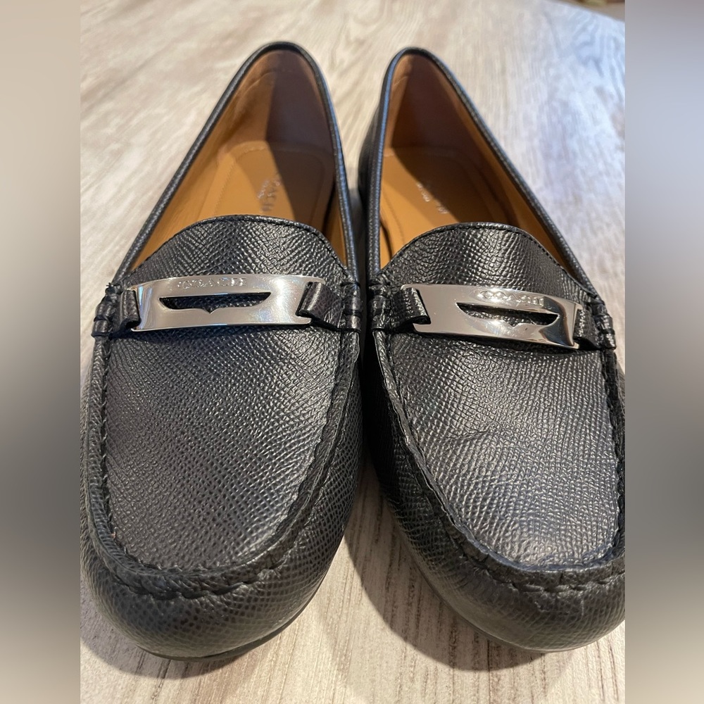 Coach Olympia Cross Grain Leather Loafer - Black